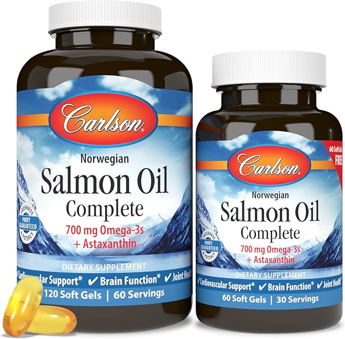 Carlson - Salmon Oil Complete, 700 Omega-3s + 120+60 Softgels