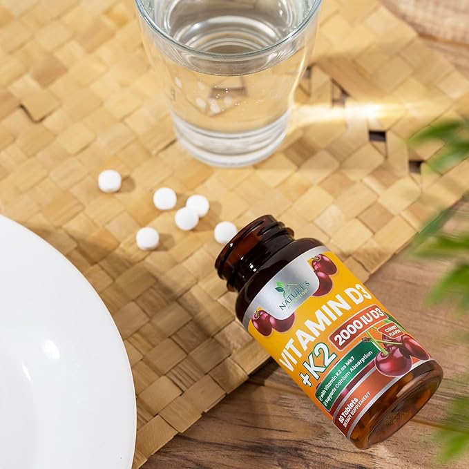 Vitamin D3 K2 as MK-7 2000iu of D3 & 75mcg K2, K2, Vitamin K2 D3 D3 Bone 60 Chewable