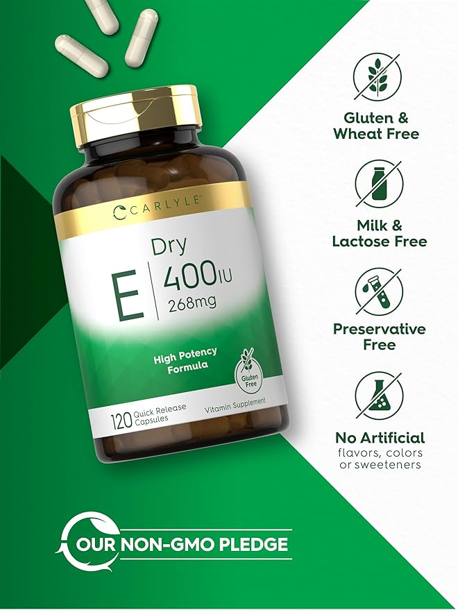 Carlyle Dry Vitamin E 400 IU (268mg) | 120 Capsules