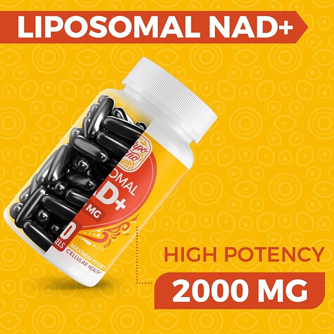 2000 MG NAD Supplement, Liposomal NAD+ Supplement with High Absorption, More Efficient Than Nicotinamide Riboside, Pure & Plus Boosting Supplement, Aging Defense, Metabolism & Cellular, 60 softgels