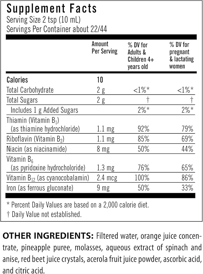 Flora Iron with B-Vitamin Complex 15-oz. Glass
