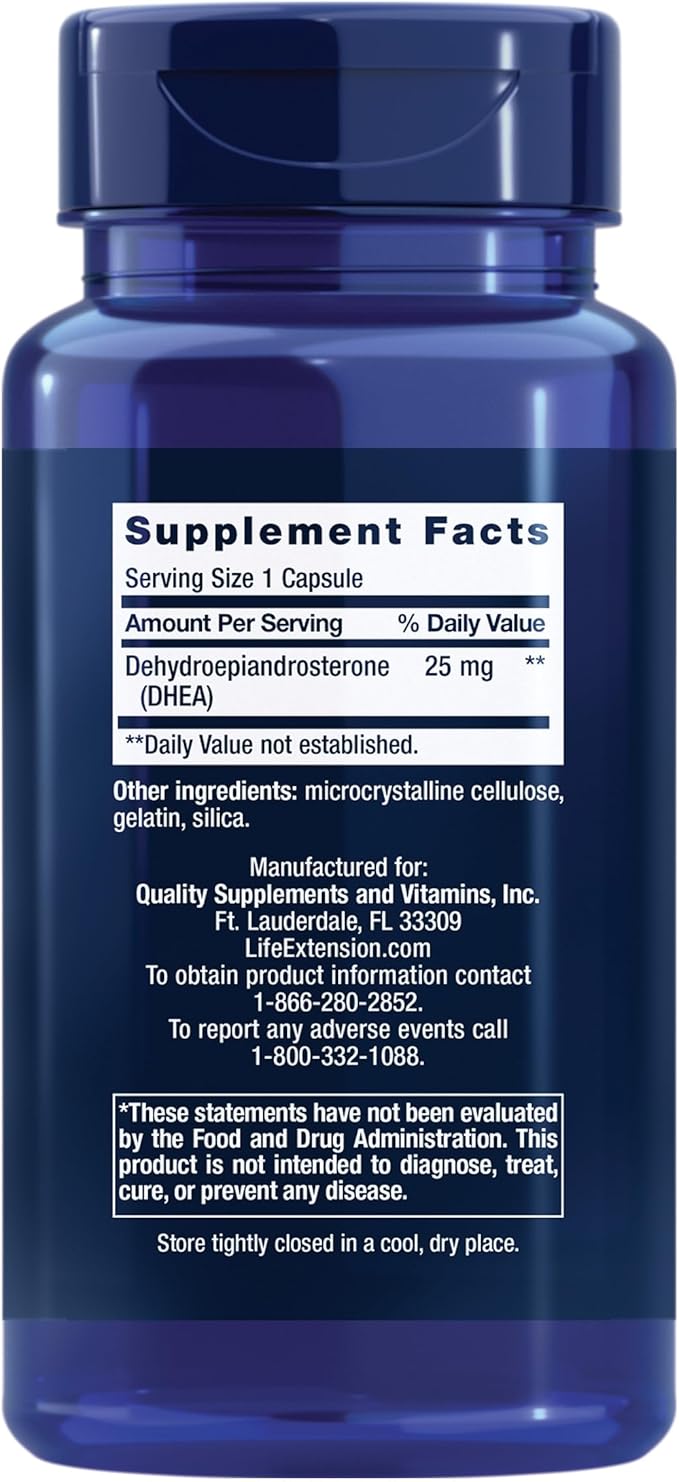 Life Extension DHEA 25mg and Optimized Ashwagandha - Supplements for Hormone Balance, Stress Relief, Immune and Cognitive Support - 100 Capsules and 60 Capsules