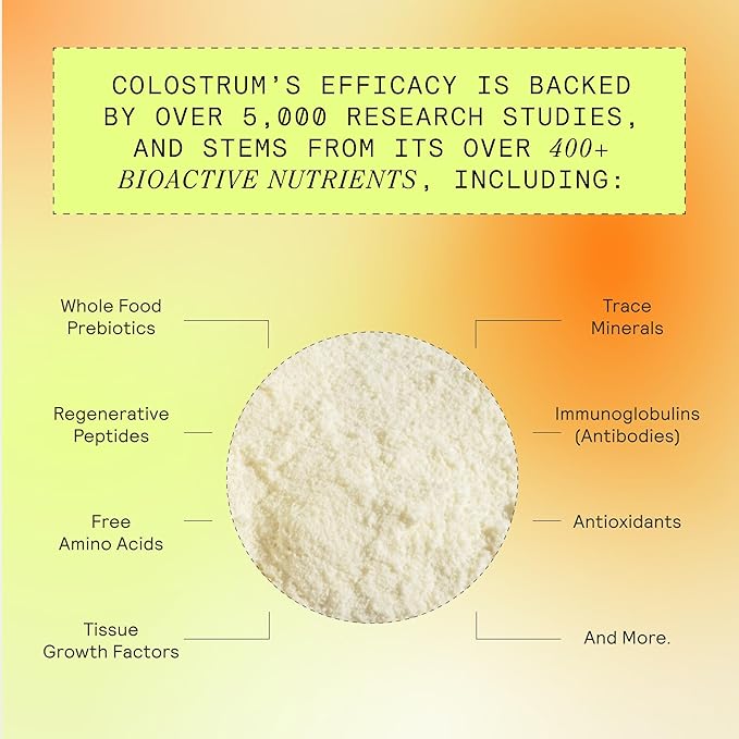 ARMRA Colostrum™ Premium Powder, Grass Fed, 400+ Bioactive 60 Servings)