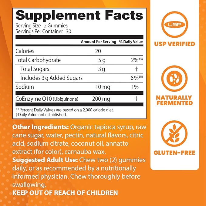 Doctor's Best CoQ10 Gummies 200 Mg, Q10 (Ubiquinone), 60 Ct