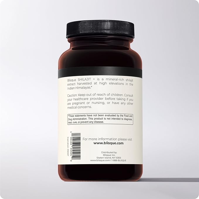 Blisque - Pure Himalayan Organic Shilajit 228 Servings 7.5 Month