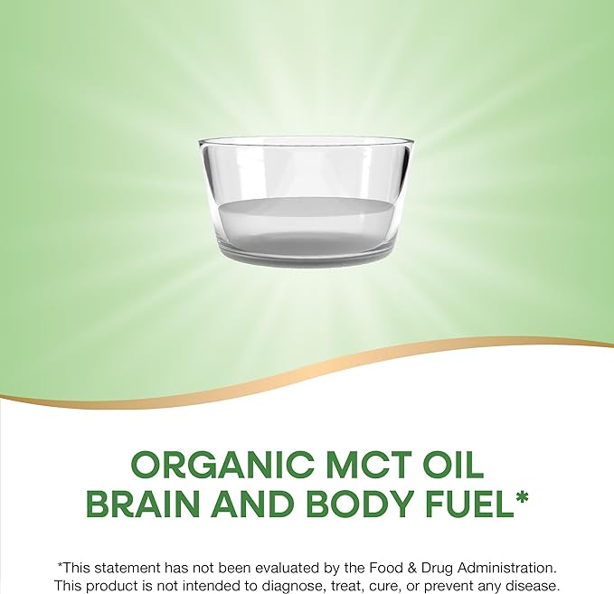 Nature's Way Organic MCT Oil, 30 Fl Oz, Brain and Body Fuel from Coconuts*, C8 Caprylic Acid and C10 Capric Acid, Keto and Paleo Certified, Organic, Non-GMO Project Verified (Packaging May Vary)