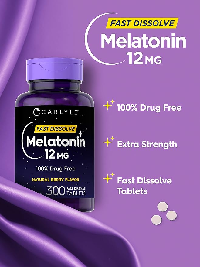 Carlyle Melatonin 12 mg Fast Dissolve 300 Tablets