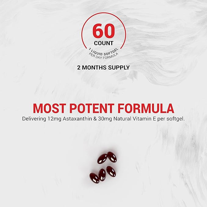 Naturalis New Zealand Astaxanthin (12mg) 60 Softgels (2 Month
