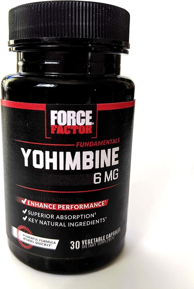 Force Factor Yohimbine Supplement for Men, Yohimbe Bark Extract with Superior Absorption to Enhance Performance, 6mg Yohimbine Bark Pills with Key Natural Ingredients, 90 Capsules (6-Pack)