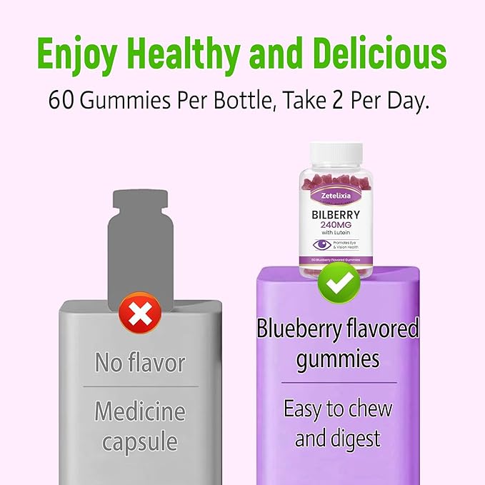 Sugar Free Bilberry Extract Supplement 240mg,Eye Supplements Filtering,60 Count