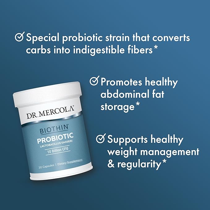 Dr. Mercola Biothin Probiotic 10 Billion 30 Servings (30 Capsules),