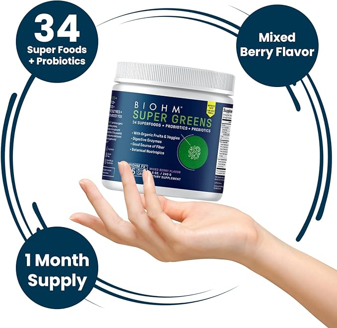 BIOHM Super Greens 34 Superfood (30 Servings)
