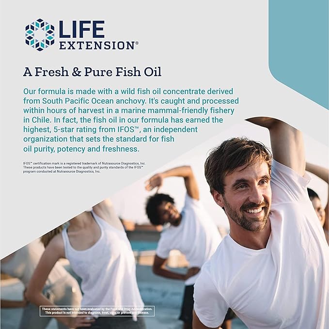 Life Extension Super Omega-3 EPA/DHA Fish 3 Supplement 240 Easy-to-swallow