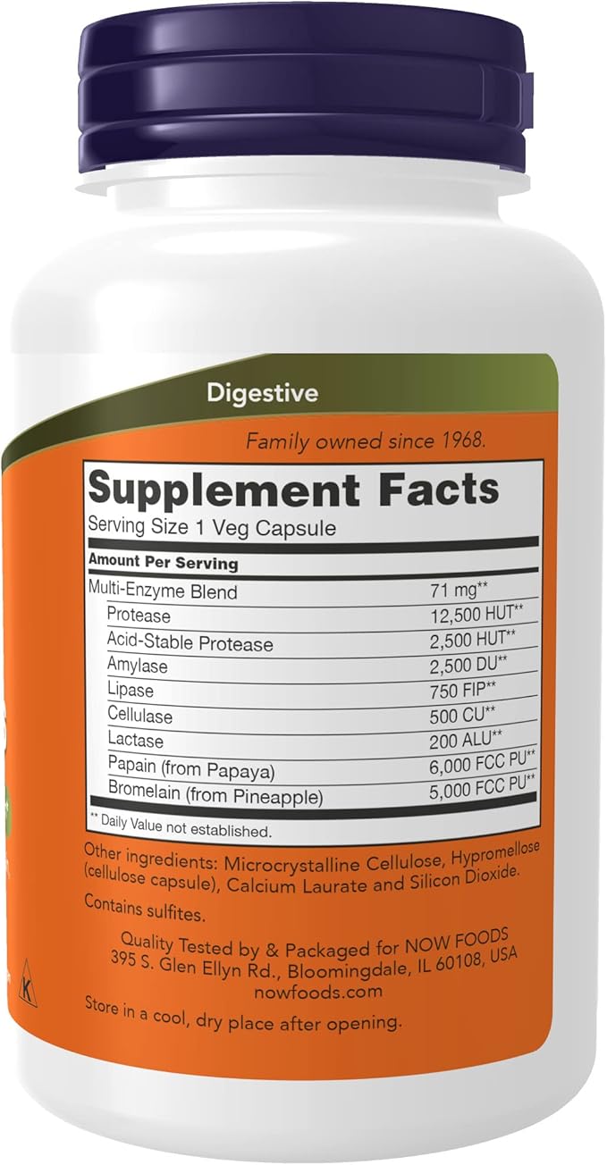 NOW Supplements, Plant Enzymes with Lactase, 120 Veg