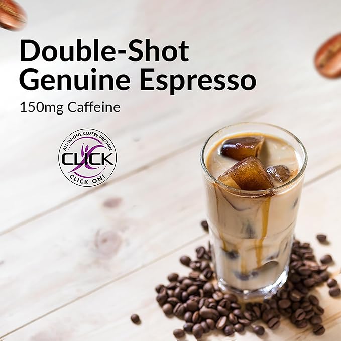 CLICK Coffee Protein Powder 16g Protein 23 Essential 150mg Caffeine