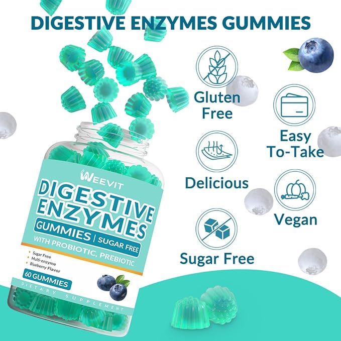 Digestive Enzymes Gummies, Chewable Digestive Enzymes