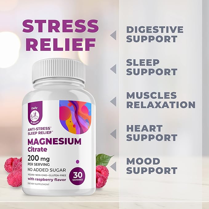 DR. MORITZ Magnesium Gummies Sugar-Free - Calm Magnesium Gummies Supplement for Children, Sugar-Free Magnesium Calm Chews for Kids & Adults (30 Count)