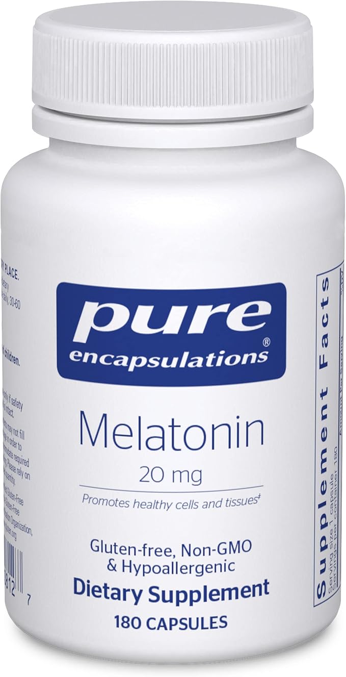 Pure Encapsulations Melatonin 20 mg 99.5% Purity 180 Capsules