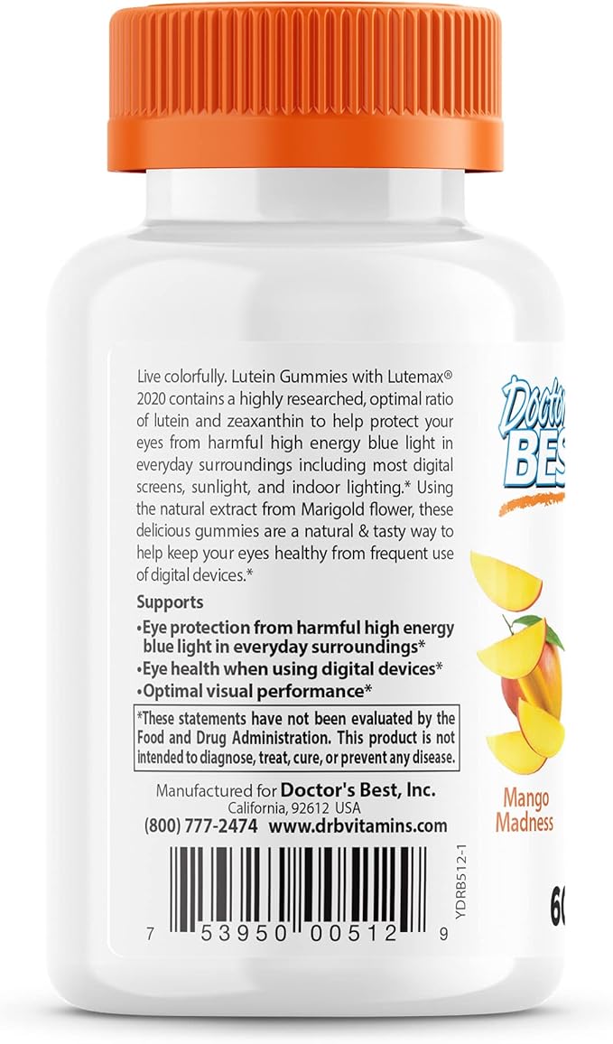 Doctor's BEST Lutein Gummies with Lutemax 2020, 60 60 Ct,