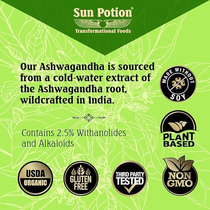 Sun Potion Ashwagandha (Wildcrafted) 111 Grams 88 Servings