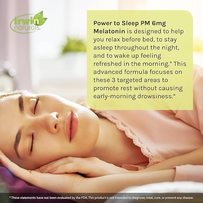 Irwin Naturals Power to Sleep PM 60 Liquid 6mg Melatonin, 30 Servings