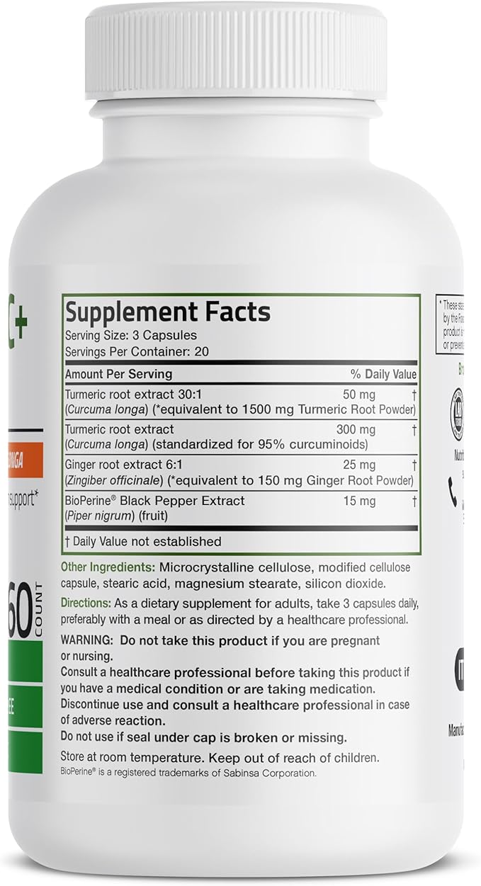 Bronson Turmeric + Ginger Extra Strength 60 Vegetarian
