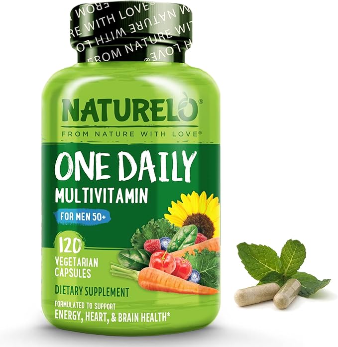 NATURELO Mens Multivitamins for Men 50+ 120 Vegetarian