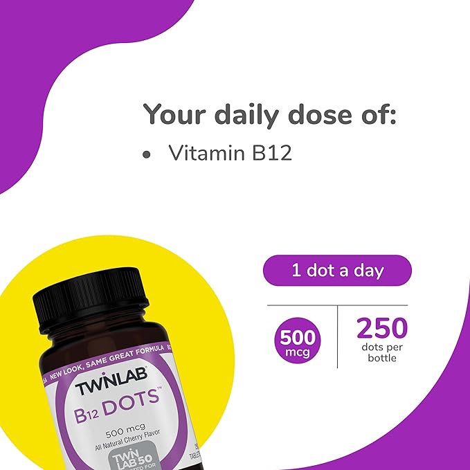 Twinlab B-12 Dots B12-500 mcg, 250 Tablets