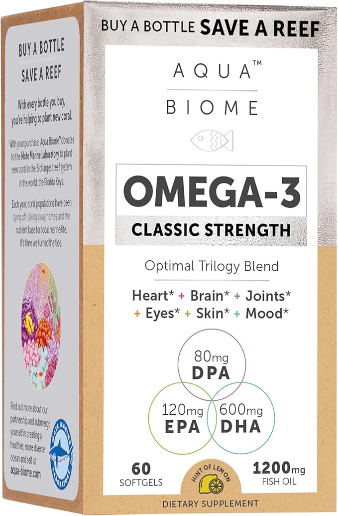 Enzymedica High Potency Fish Oil, EPA 3 Supplement 1 Month 3 Fatty 3 Fish 60 Softgels