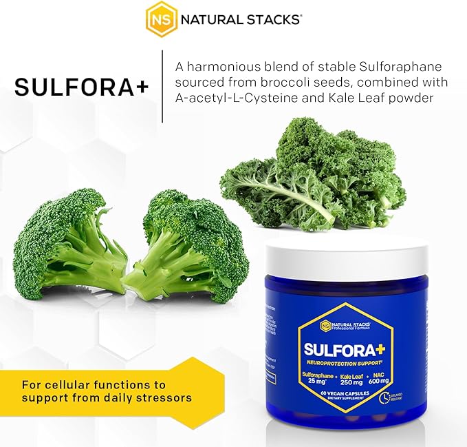 NATURAL STACKS Sulforaphane Supplement 25mg 60 Vegan