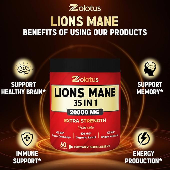35 in 1 Lions Mane Mushroom 20000mg, with
