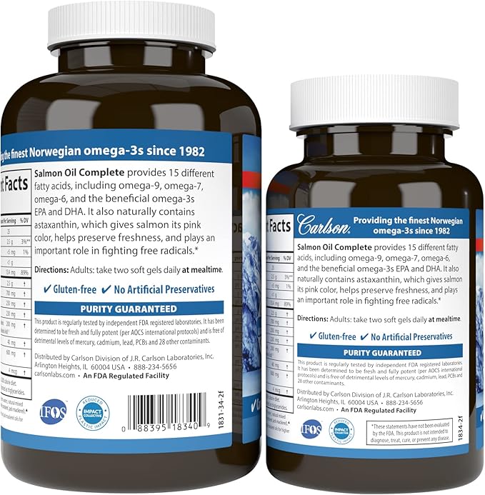 Carlson - Salmon Oil Complete, 700 Omega-3s + 120+60 Softgels