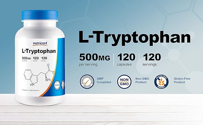 Nutricost L-Tryptophan 500mg, 120 Capsules (3