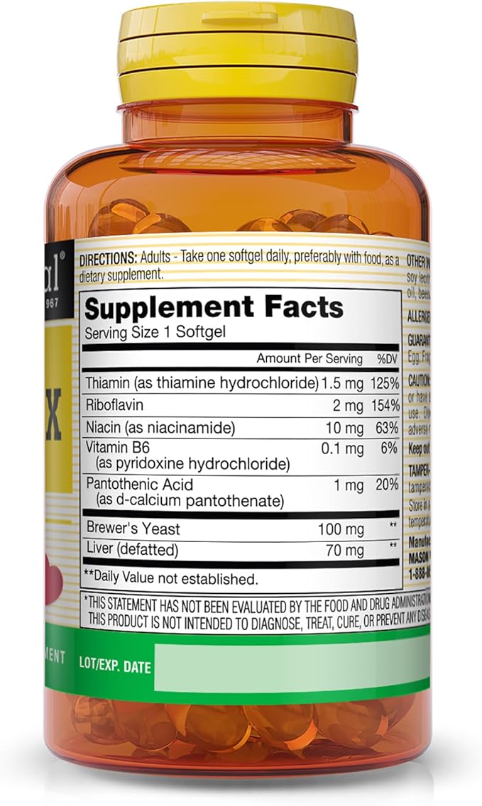 Mason Vitamins B Complex Multivitamin Softgel, 100-Count Bottles 3)