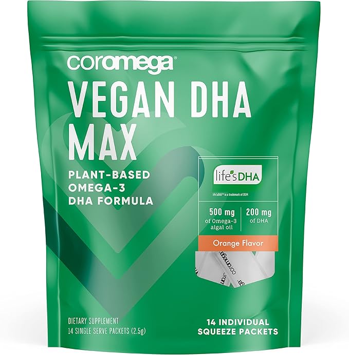 Coromega Vegan DHA, Plant-Based Omega-3 Algal 14 Ct