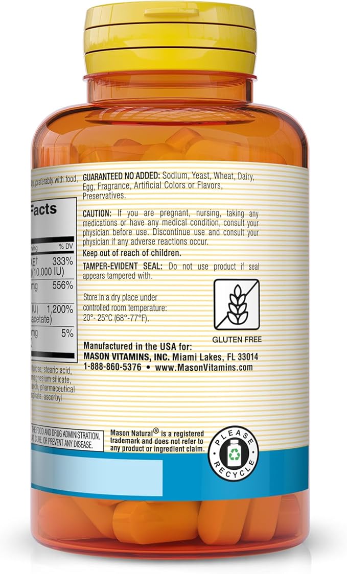 MASON NATURAL Vitamin E, C & 60 Tablets
