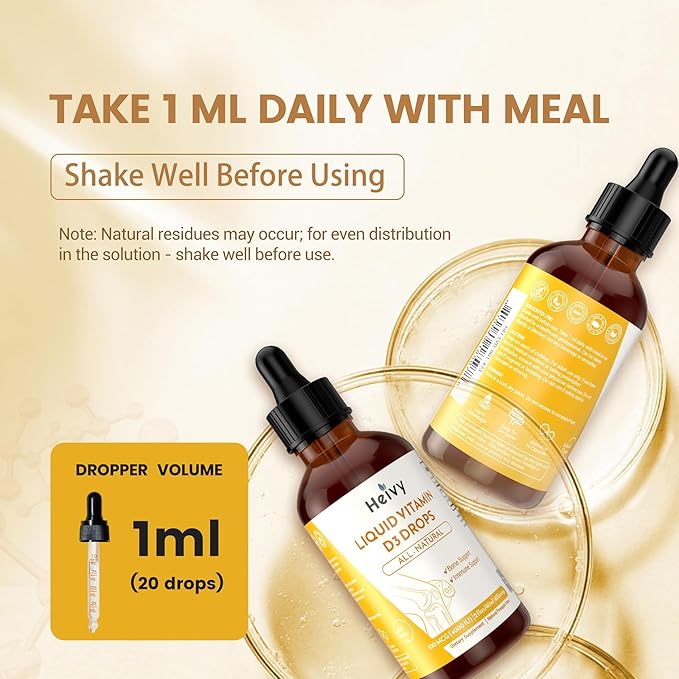 Liquid Vitamin D Drops 4000 IU (100 mcg), Vitamin D3 for Bone Health Support, Pineapple Flavor Vegan VIT D3 Drops, Made in USA, 60 Servings 2 Fl Oz (60ml)