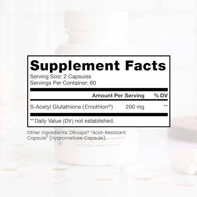 S-Acetyl Glutathione GOLD 120 Acid 100mg Per 2-4 Month