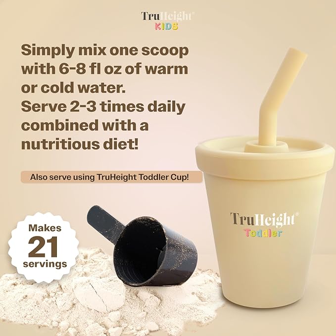 TruHeight Toddler Advanced Formula+ (Vanilla) 16 Vitamins Including C, D, Protein & Iron for 1, 2, 3 Years Old, Pediatric Endorsed Nutritional Drink, Toddler Complete Nutrition 12-36 Months