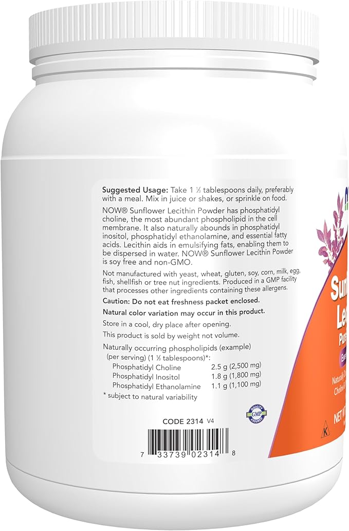NOW Supplements, Sunflower Lecithin with naturally 1-Pound