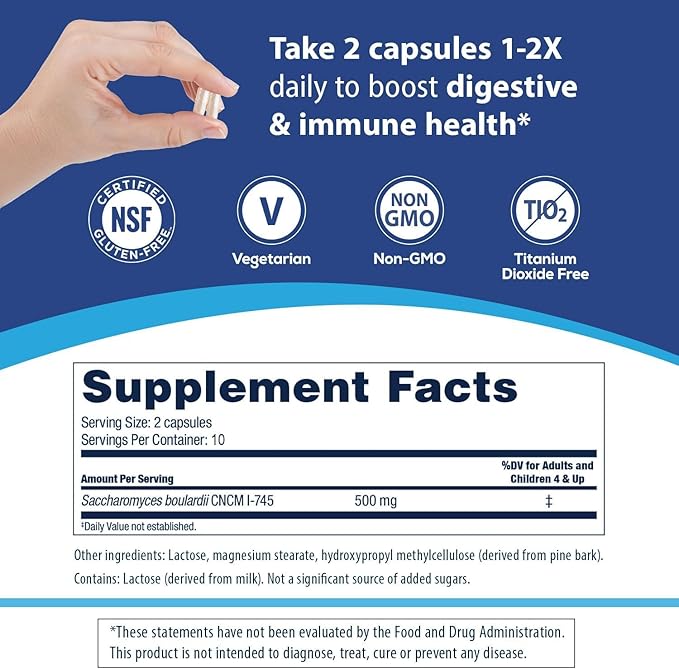 Florastor Probiotics for Digestive & Immune 20 Capsules, 2)