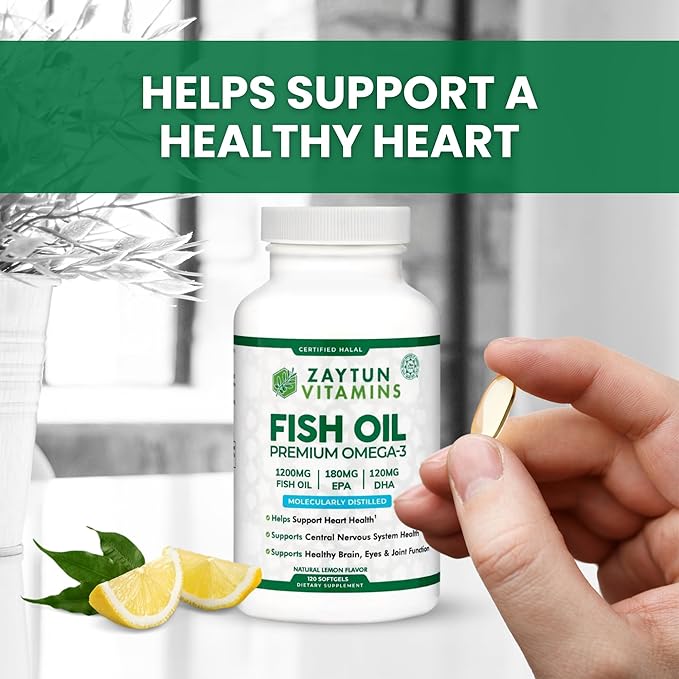 Zaytun Halal Fish Oil 1200mg Omega 3, Premium 4 Months