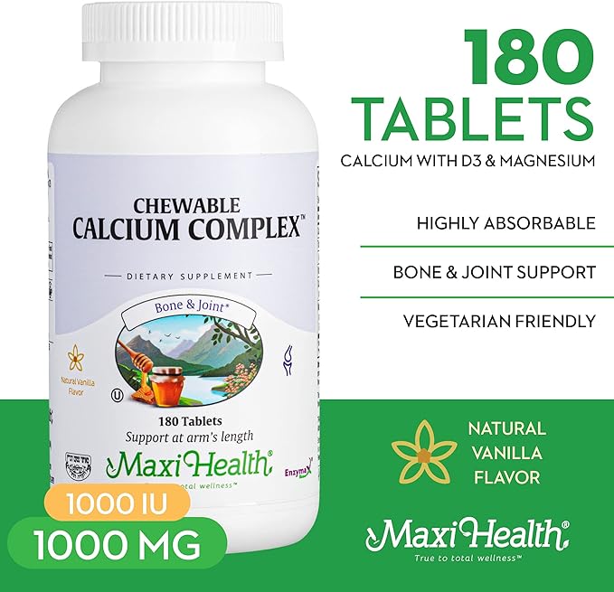 Maxi Health Chewable Calcium Complex 180 Chewies
