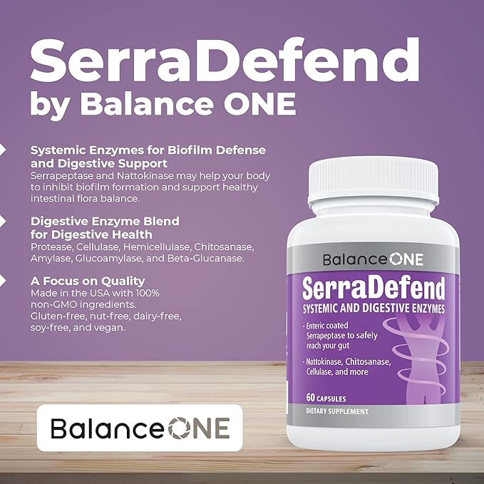 SerraDefend Biofilm Defense, Digestion 60 Capsules, 2 Month