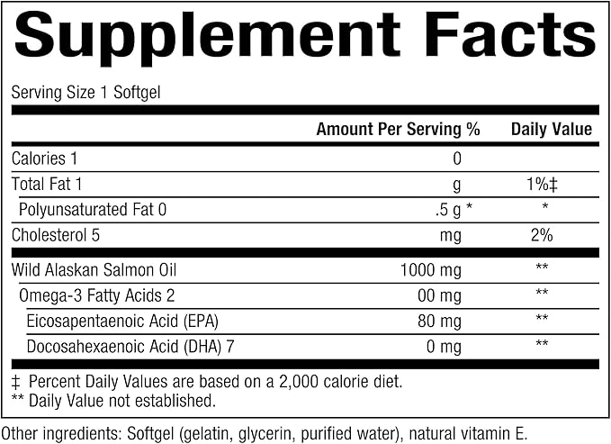 Natural Factors, Wild Alaskan Salmon Oil Omega-3, EPA, 180 Count 1)