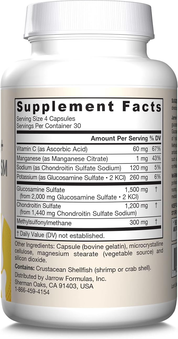 Jarrow Formulas Glucosamine + Chondroitin + 30 Capsules, 120 Day