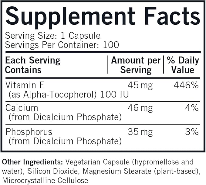 Kirkman Vitamin E 100 IU 100 Vegetarian