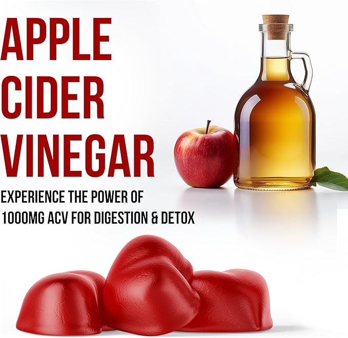 WELLUTION Keto Apple Cider Vinegar Gummies - 1000mg ACV, Vitamin B12, Folate & Antioxidants - 60 Vegan Gummies