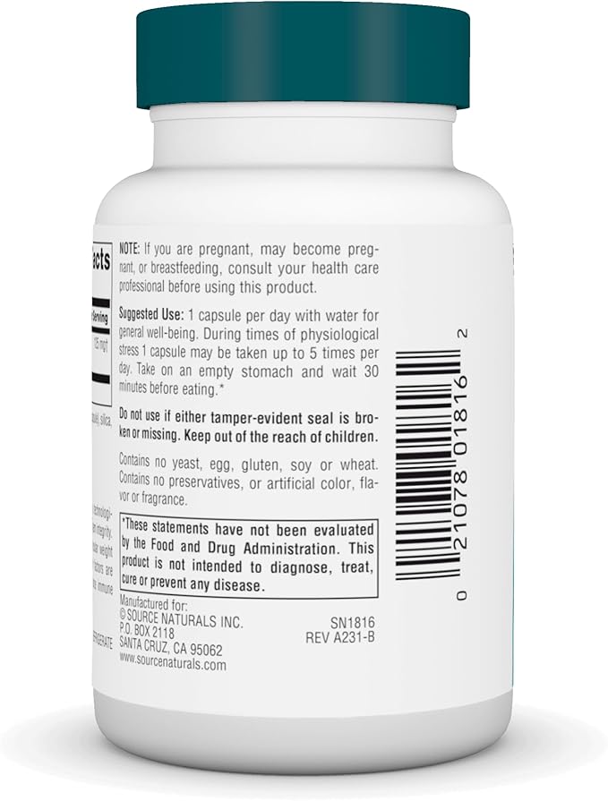 Source Naturals Wellness Transfer Factor, Supports 125mg, 60 60 Capsules