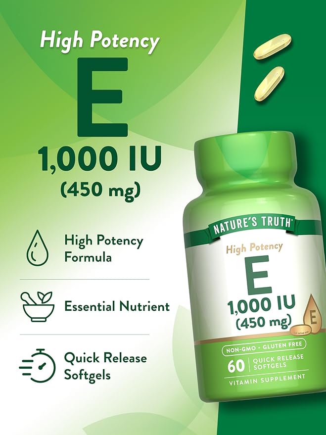 Nature's Truth Vitamin E Softgels 1000 IU 60 Count